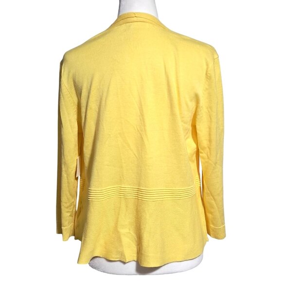 89th + Madison Cardigan Sweater Womens Size L Yellow Knit Open Front NWT - Picture 5 of 10
